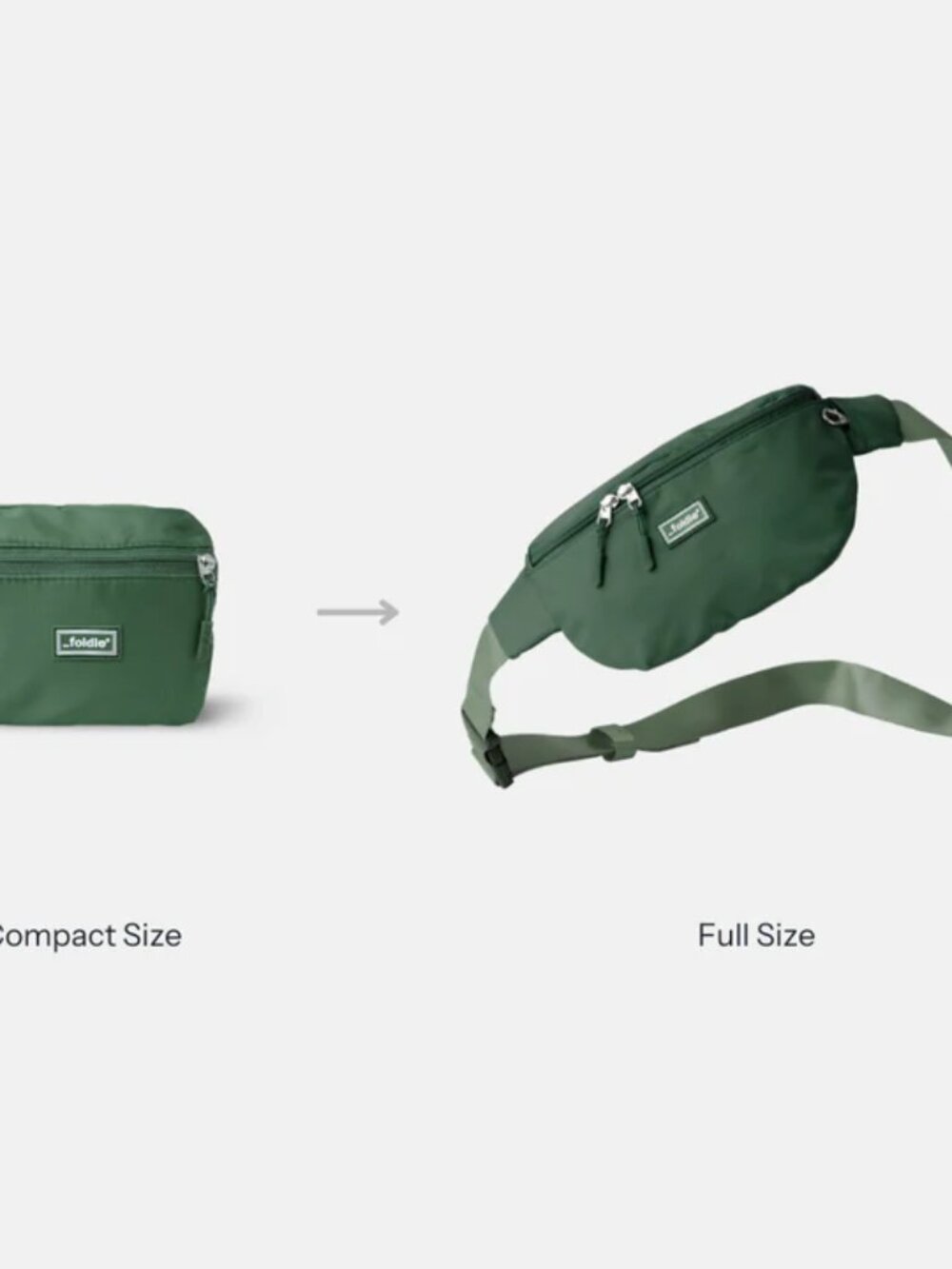 The Foldie Crossbody Green Travel Secure Fanny Pack - Picture 7 of 7